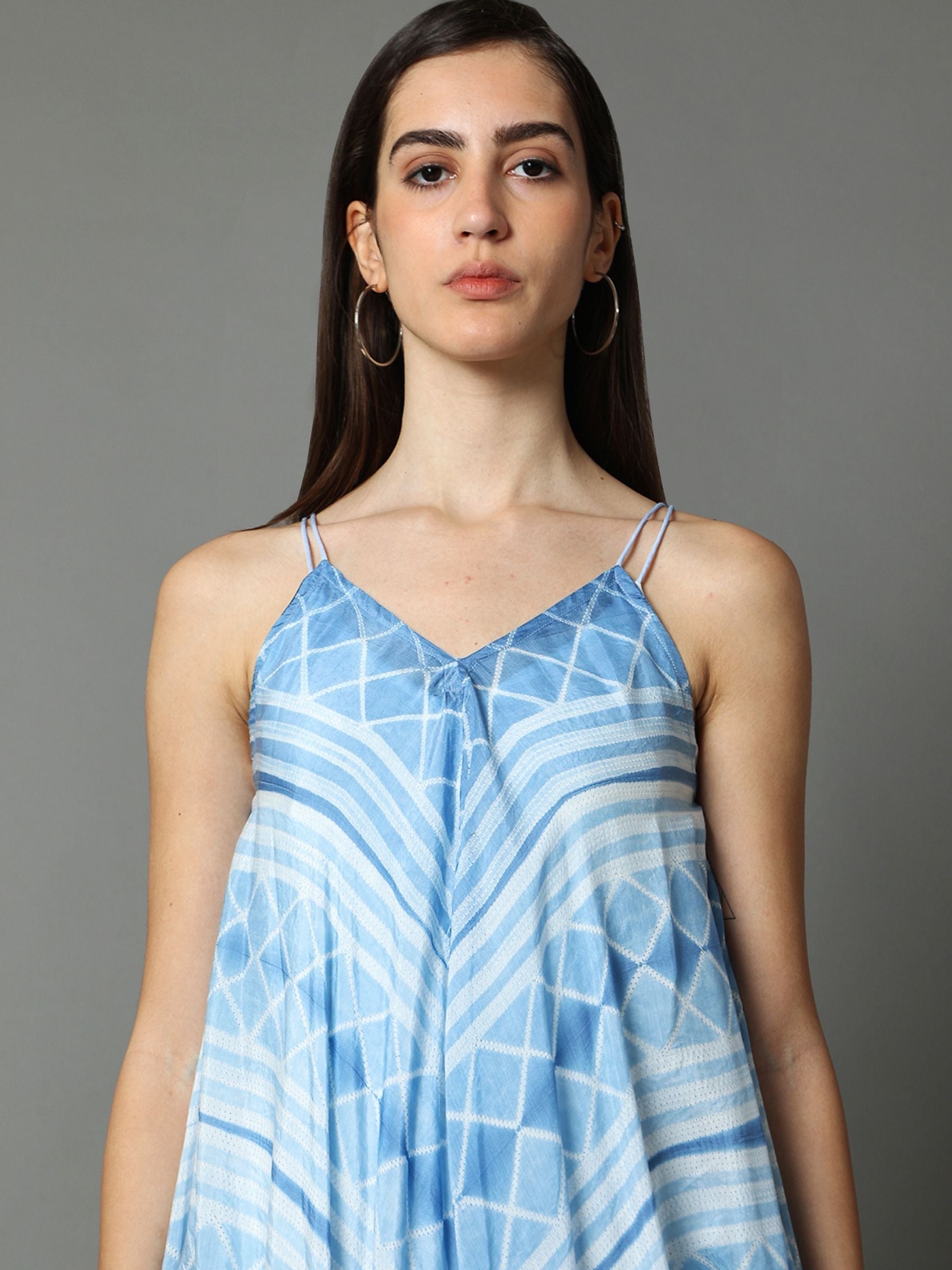 'Roza' Hand-dyed Shibori Vegan Silk Dress