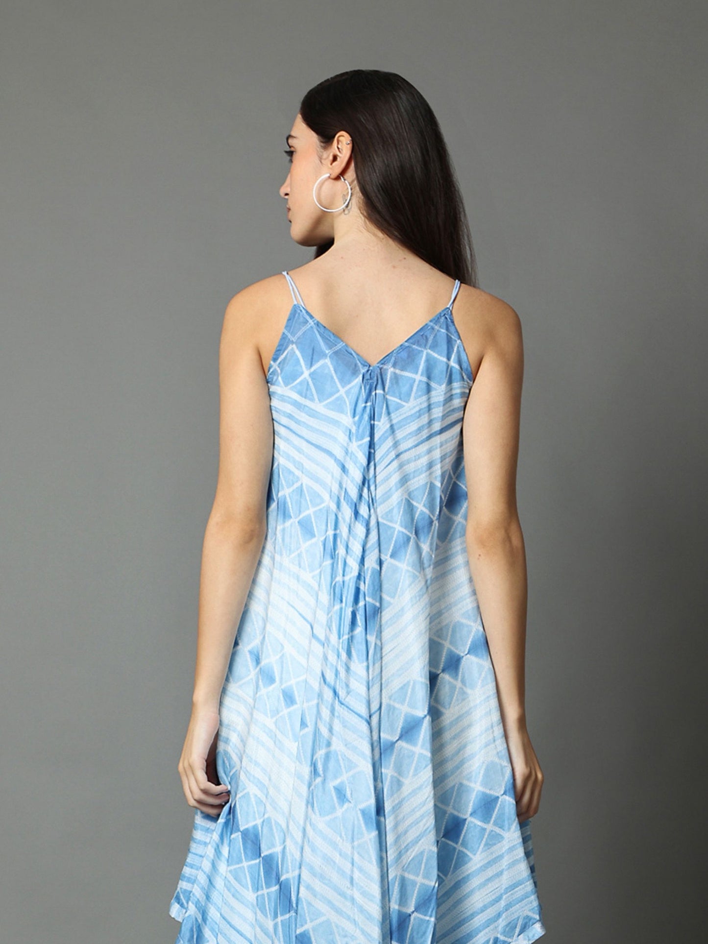 'Roza' Hand-dyed Shibori Vegan Silk Dress