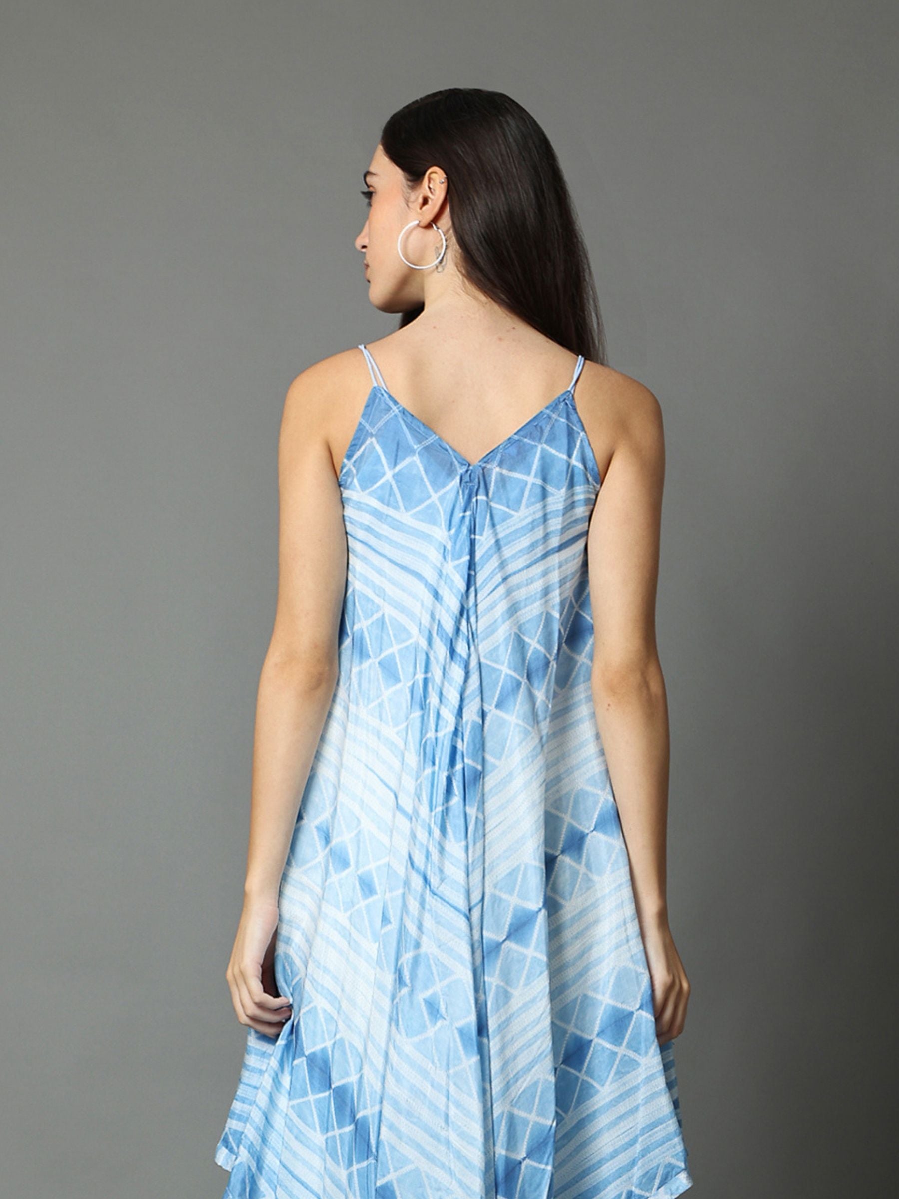 'Roza' Hand-dyed Shibori Vegan Silk Dress