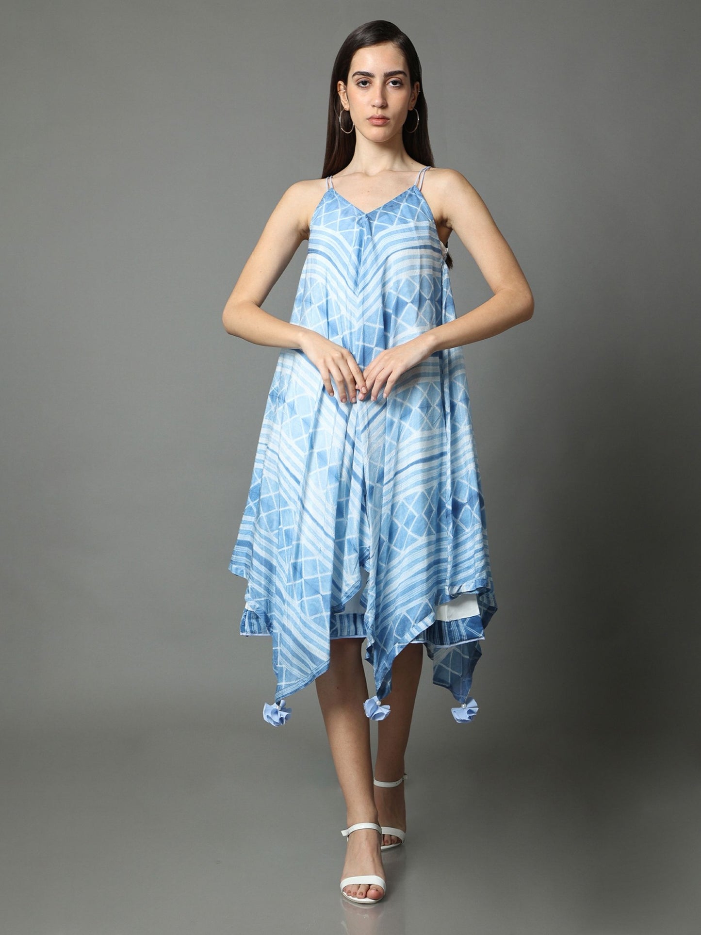 'Roza' Hand-dyed Shibori Vegan Silk Dress
