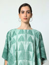 'Sage' Hand-dyed Shibori Pure Cotton Poncho Top