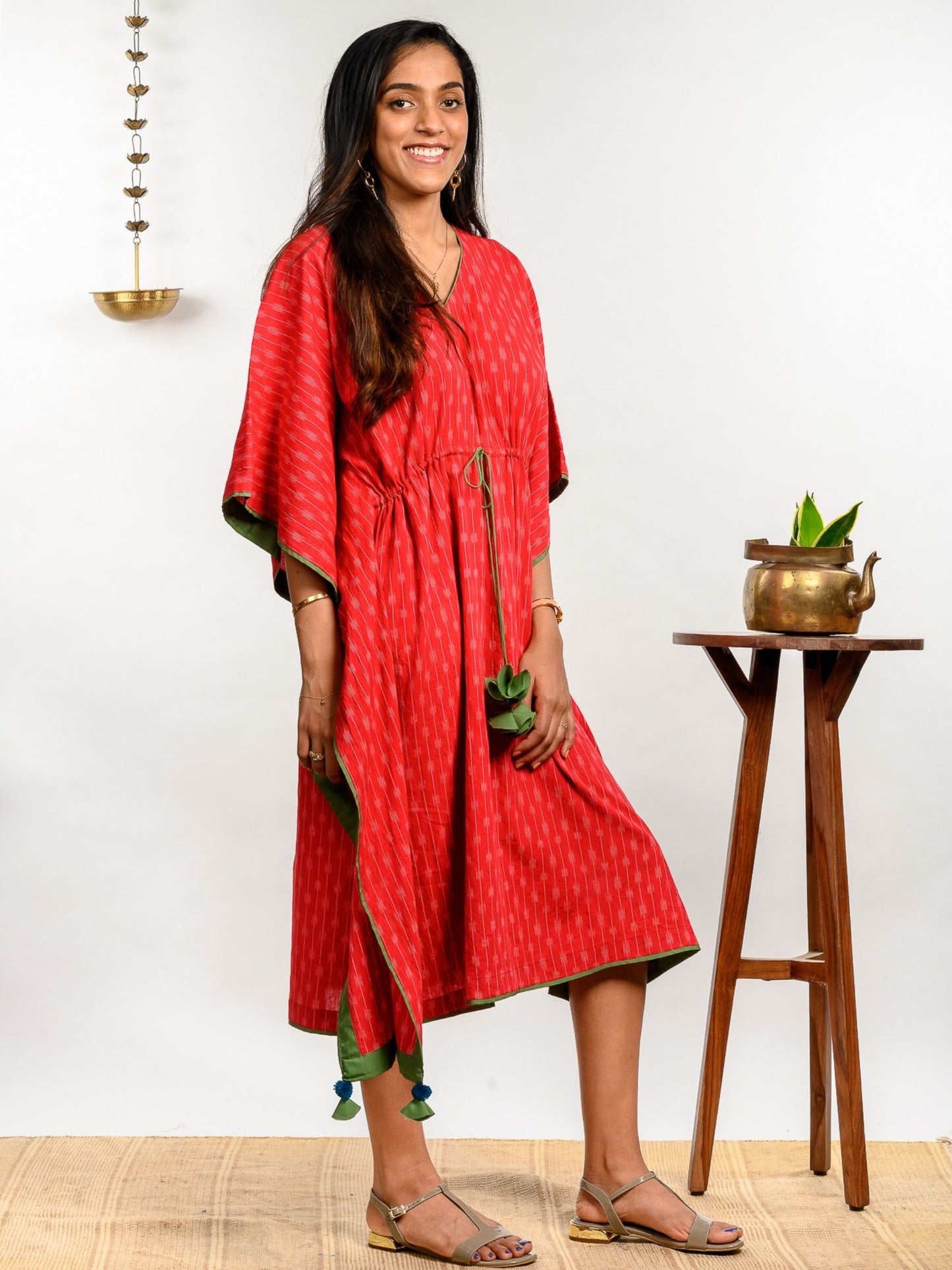 'Tulip' Handwoven Ikat Pure Cotton Kaftan