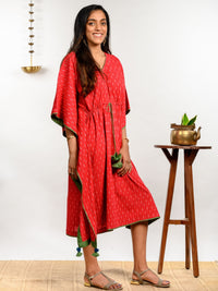 'Tulip' Handwoven Ikat Pure Cotton Kaftan
