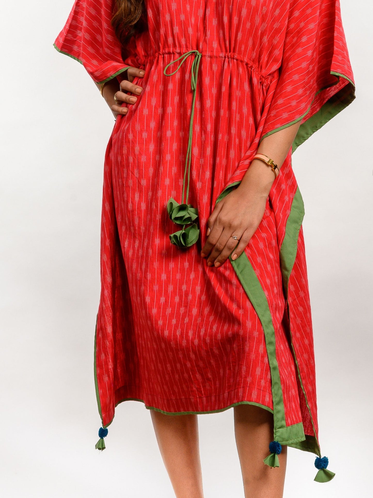 'Tulip' Handwoven Ikat Pure Cotton Kaftan