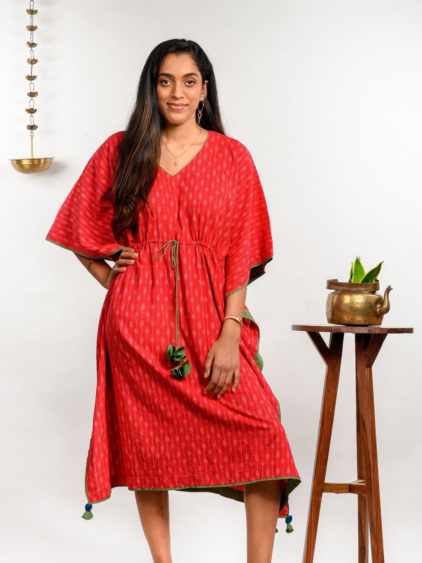 'Tulip' Handwoven Ikat Pure Cotton Kaftan