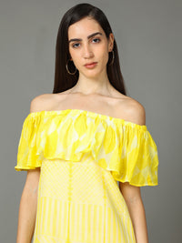 'Tuscany' Hand-dyed Shibori Vegan Silk Off-shoulder Dress