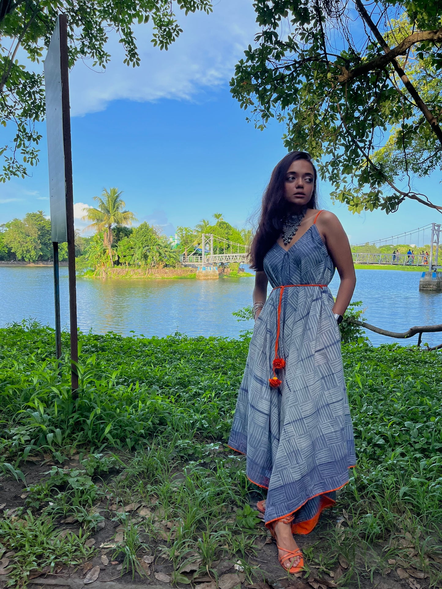 'Myra' Hand-dyed Shibori Pure Cotton Jumpsuit