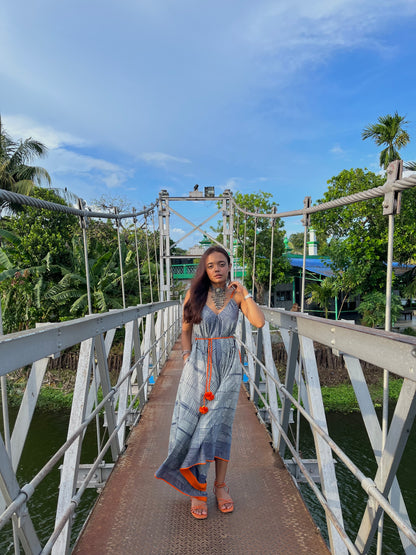 'Myra' Hand-dyed Shibori Pure Cotton Jumpsuit