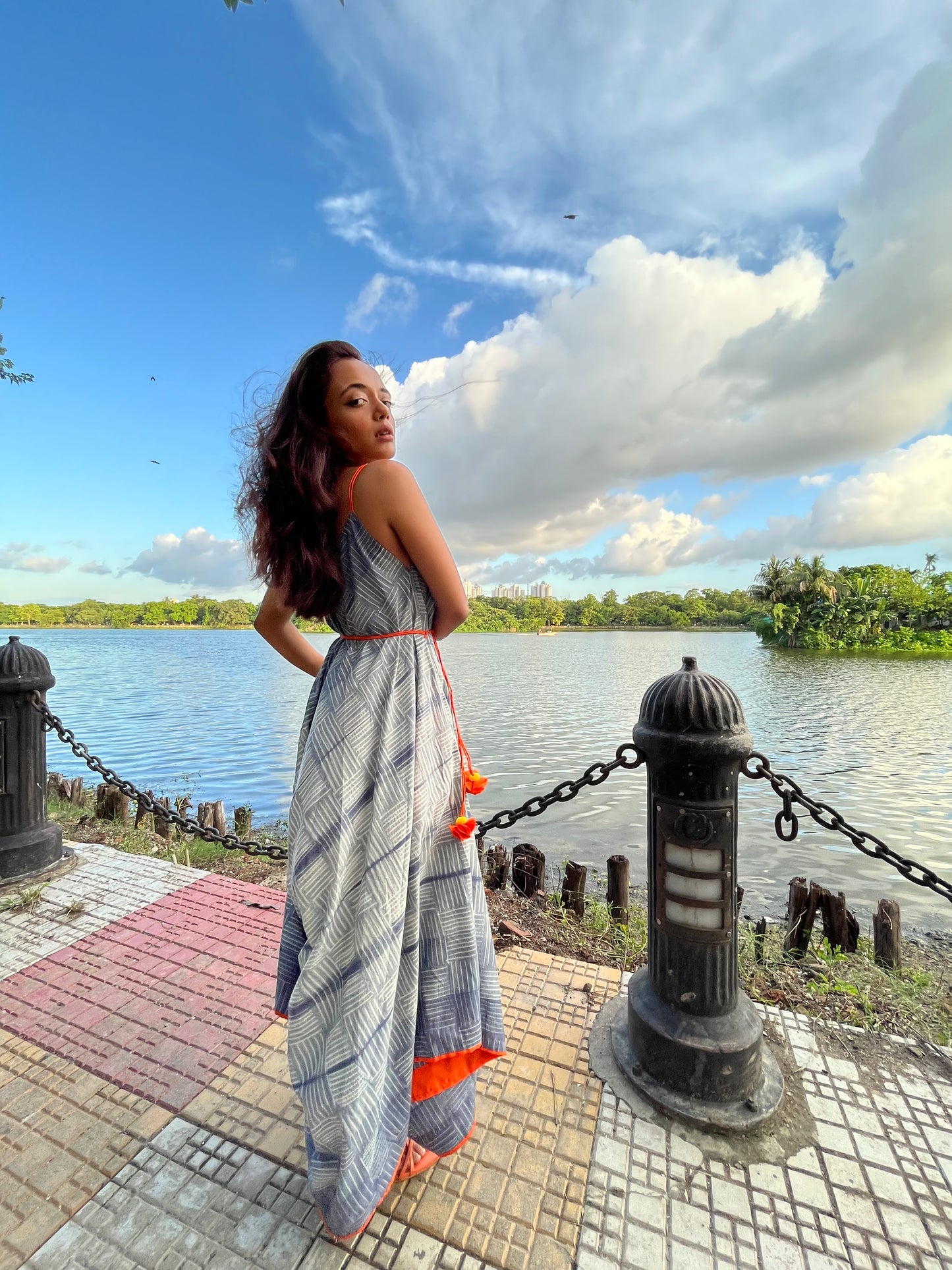 'Myra' Hand-dyed Shibori Pure Cotton Jumpsuit