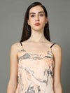 'Laguna' Marble-dyed Pure Cotton Strap Dress with Slit