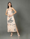 'Laguna' Marble-dyed Pure Cotton Strap Dress with Slit