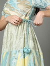 'Aria' Off-shoulder Marble-dyed Pure Cotton Dress