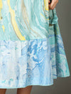 'Aria' Off-shoulder Marble-dyed Pure Cotton Dress