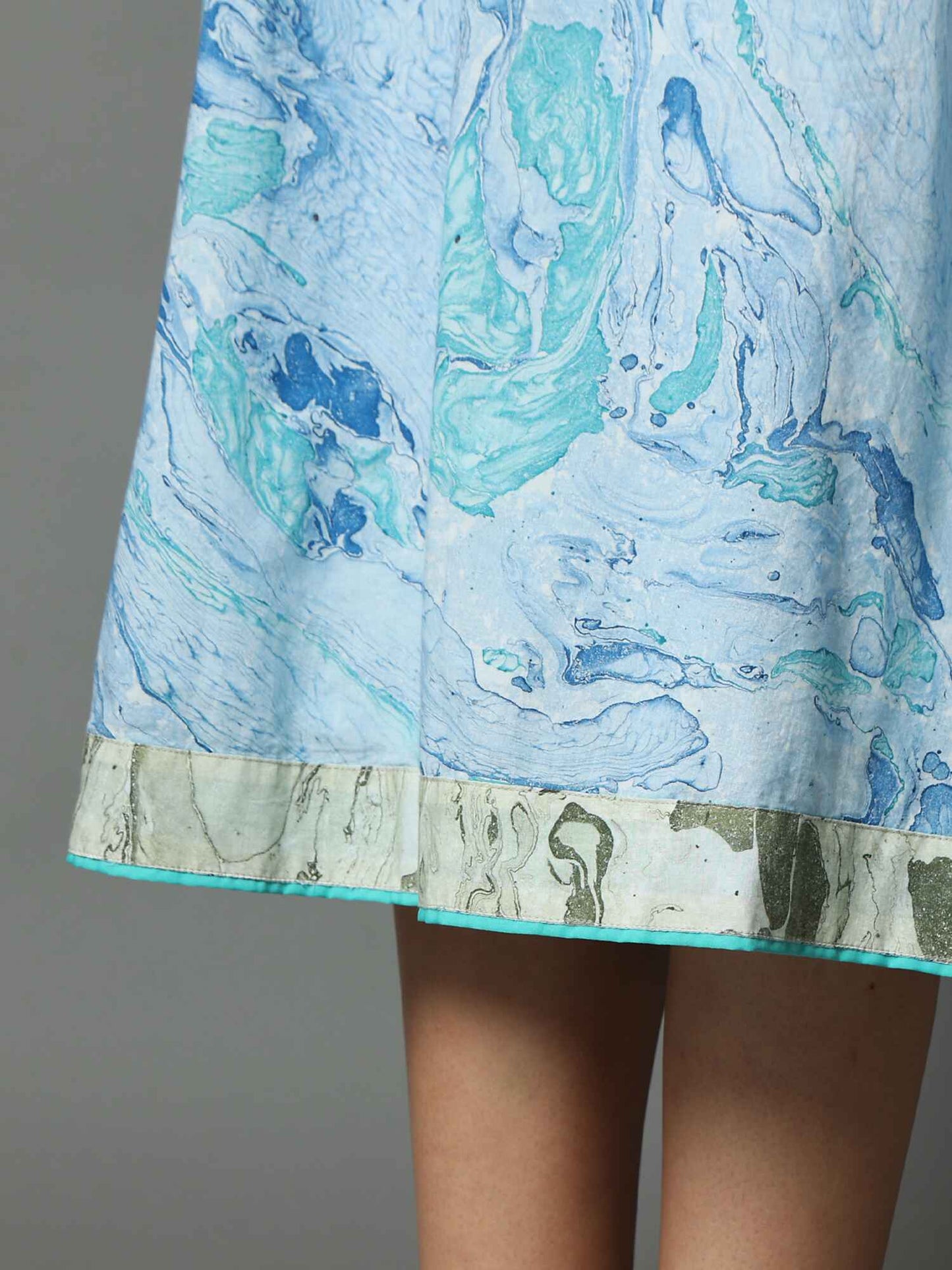 'Selena' Marble -dyed Pure Cotton Dress with Adjustable Straps