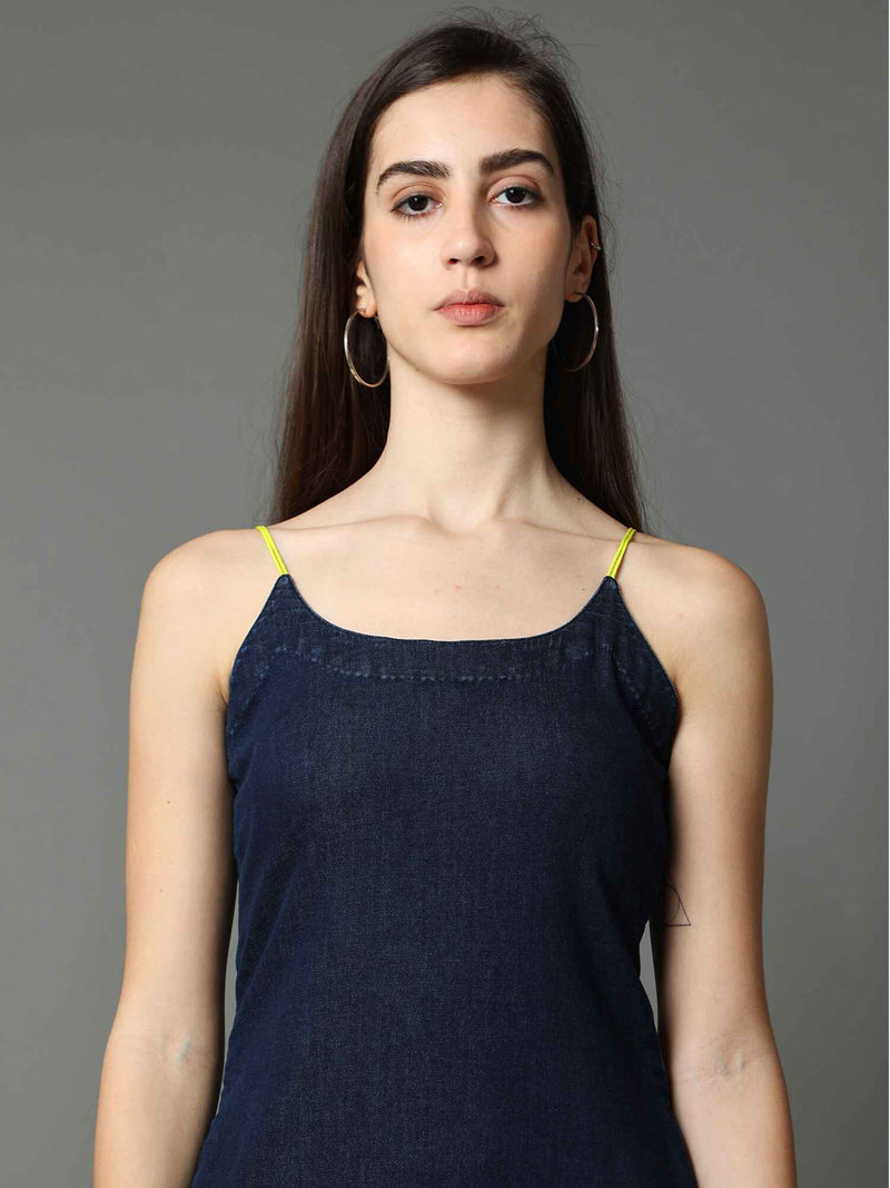 'Azul' Textured Hand-dyed Shibori Denim Dress