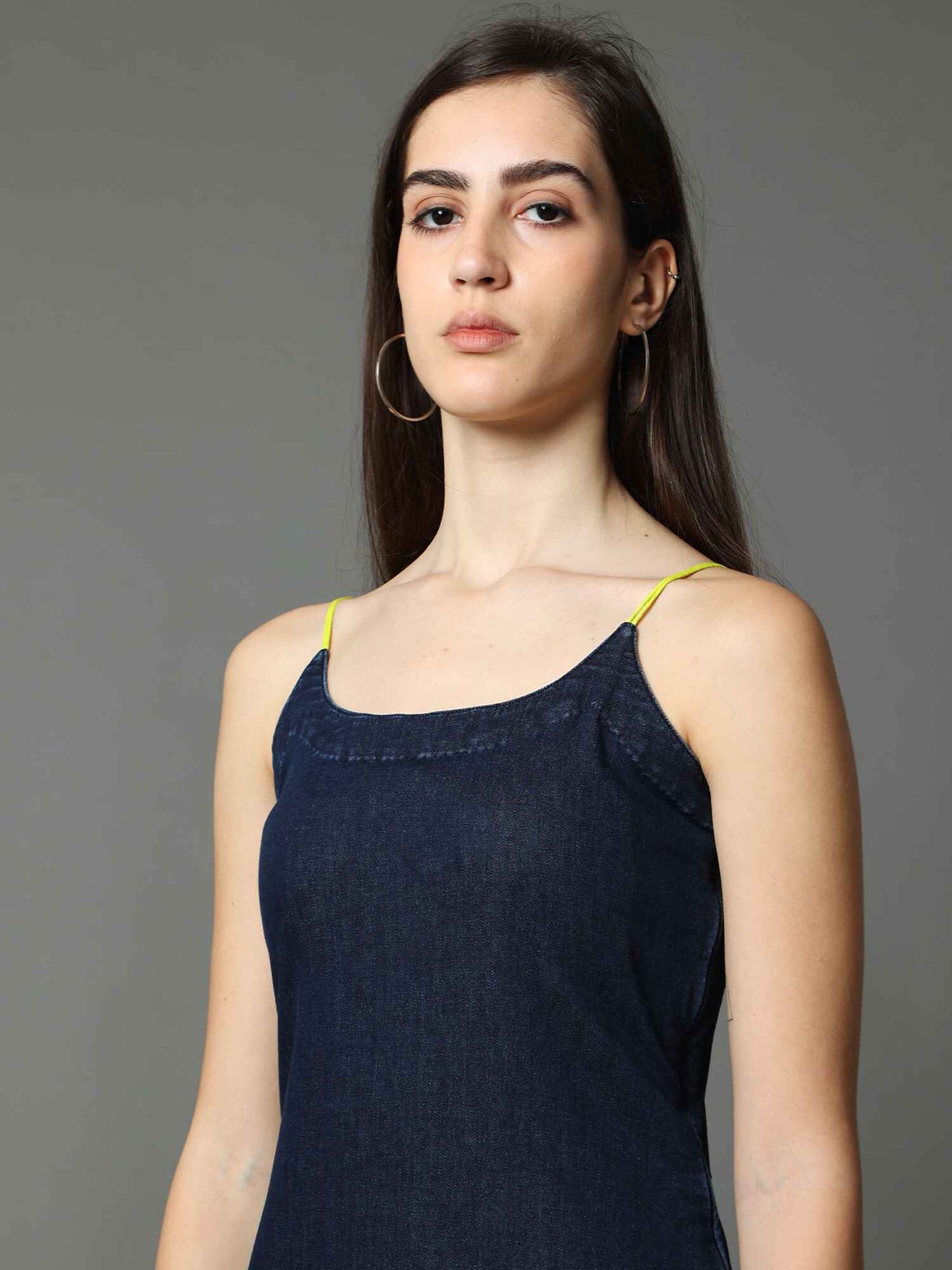 'Azul' Textured Hand-dyed Shibori Denim Dress