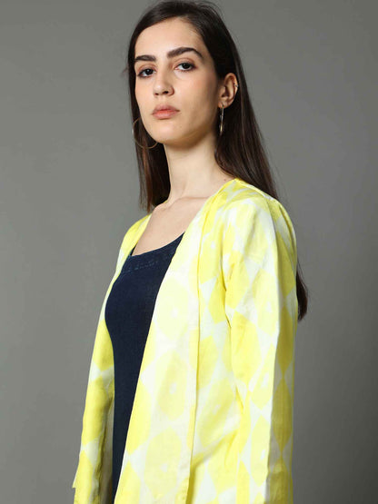 'Canary' Hand-dyed Shibori Vegan Silk Coat