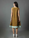 'Nyla' Handloom Dress with Marble-dyed Pure Cotton Jacket