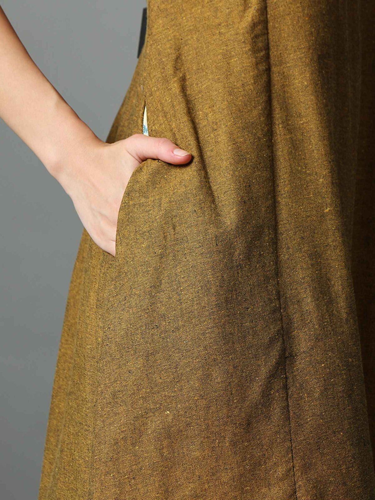 'Nyla' Handloom Dress with Marble-dyed Pure Cotton Jacket