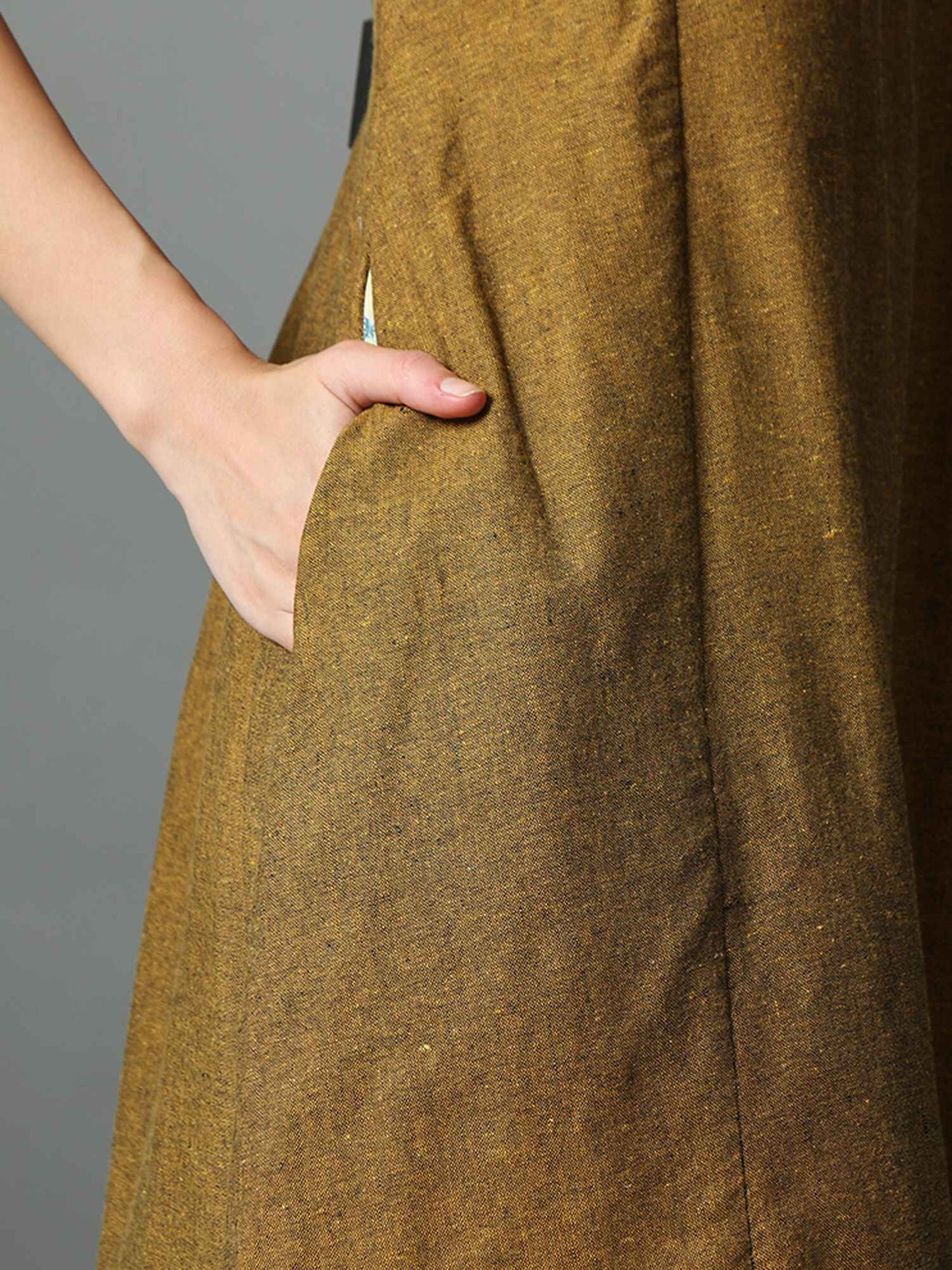 'Nyla' Handloom Dress with Marble-dyed Pure Cotton Jacket