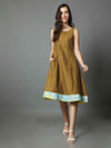 'Nyla' Handloom Dress with Marble-dyed Pure Cotton Jacket