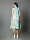 'Nyla' Handloom Dress with Marble-dyed Pure Cotton Jacket