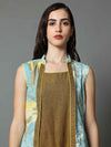 'Nyla' Handloom Dress with Marble-dyed Pure Cotton Jacket