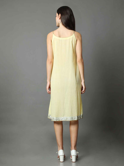 'Zaina' Hand-dyed Marble Vegan Silk Double-layer Dress