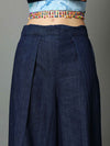 'Oceane' Marble-dyed Denim Wrap Pants