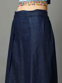 'Oceane' Marble-dyed Denim Wrap Pants