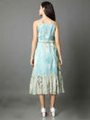 'Isabella' Marble-dyed Vegan Silk Frill Dress