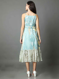'Isabella' Marble-dyed Vegan Silk Frill Dress