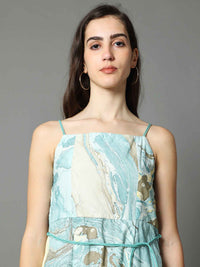 'Isabella' Marble-dyed Vegan Silk Frill Dress