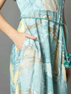 'Isabella' Marble-dyed Vegan Silk Frill Dress