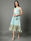 'Isabella' Marble-dyed Vegan Silk Frill Dress