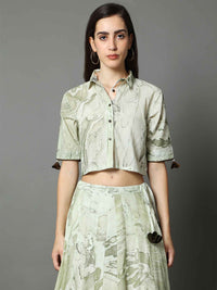 'Maria' Marble-dyed Pure Cotton Crop Top