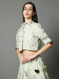 'Maria' Marble-dyed Pure Cotton Crop Top