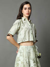 'Maria' Marble-dyed Pure Cotton Crop Top
