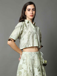 'Maria' Marble-dyed Pure Cotton Crop Top
