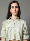 'Maria' Marble-dyed Pure Cotton Crop Top