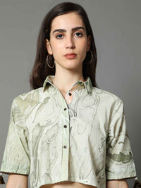 'Maria' Marble-dyed Pure Cotton Crop Top