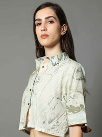 'Maria' Marble-dyed Pure Cotton Crop Top