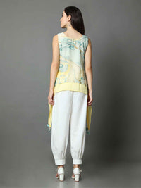 'Ezra' Marble-dyed Marble Vegan Silk Top