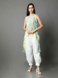 'Ezra' Marble-dyed Marble Vegan Silk Top