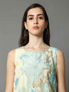 'Ezra' Marble-dyed Marble Vegan Silk Top