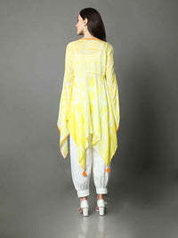 'Nargis' Shibori Vegan Silk Top with Butterfly Sleeves