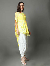 'Nargis' Shibori Vegan Silk Top with Butterfly Sleeves
