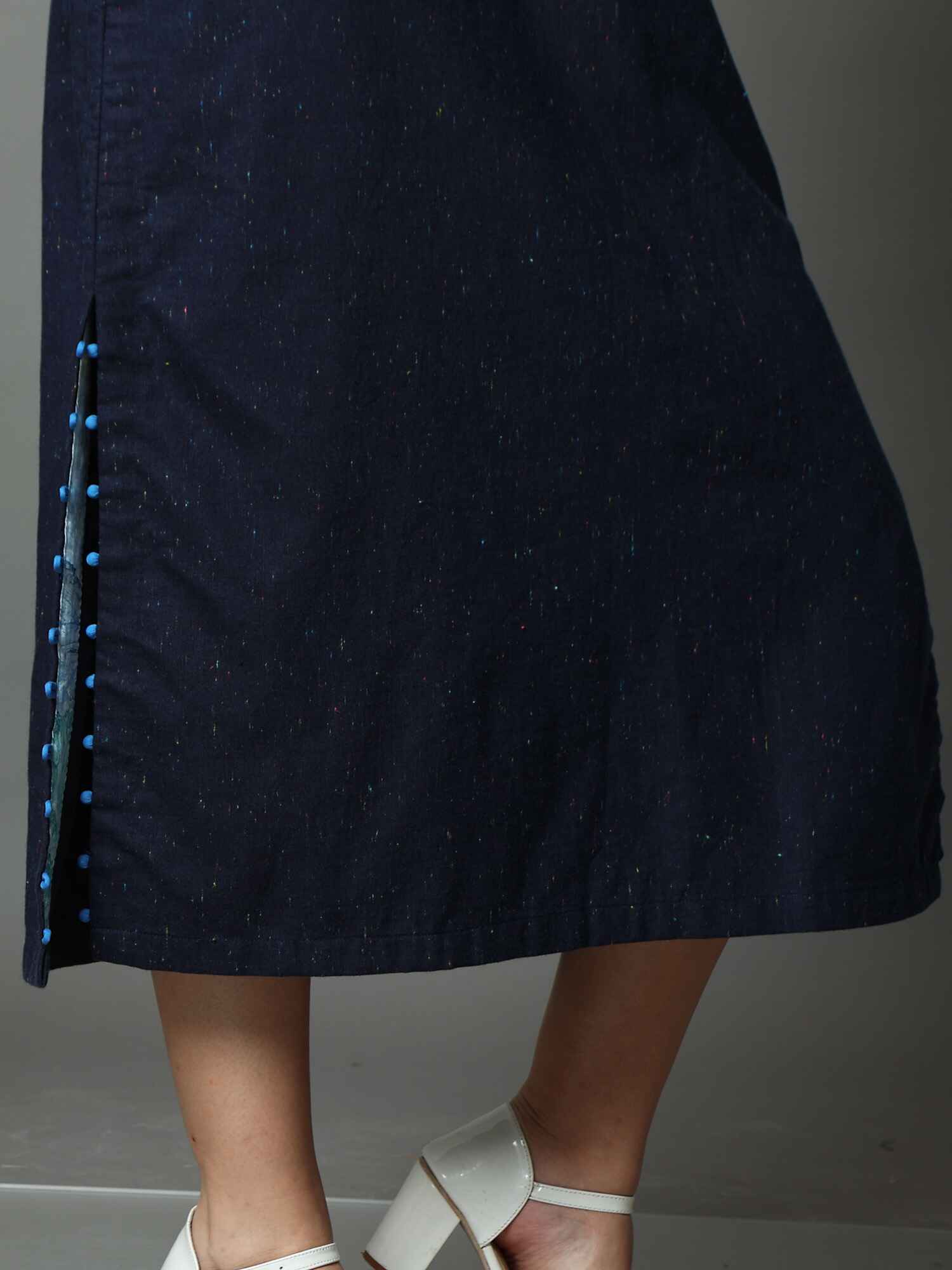 'Sunehri' Textured Peekaboo Pure Cotton Dress