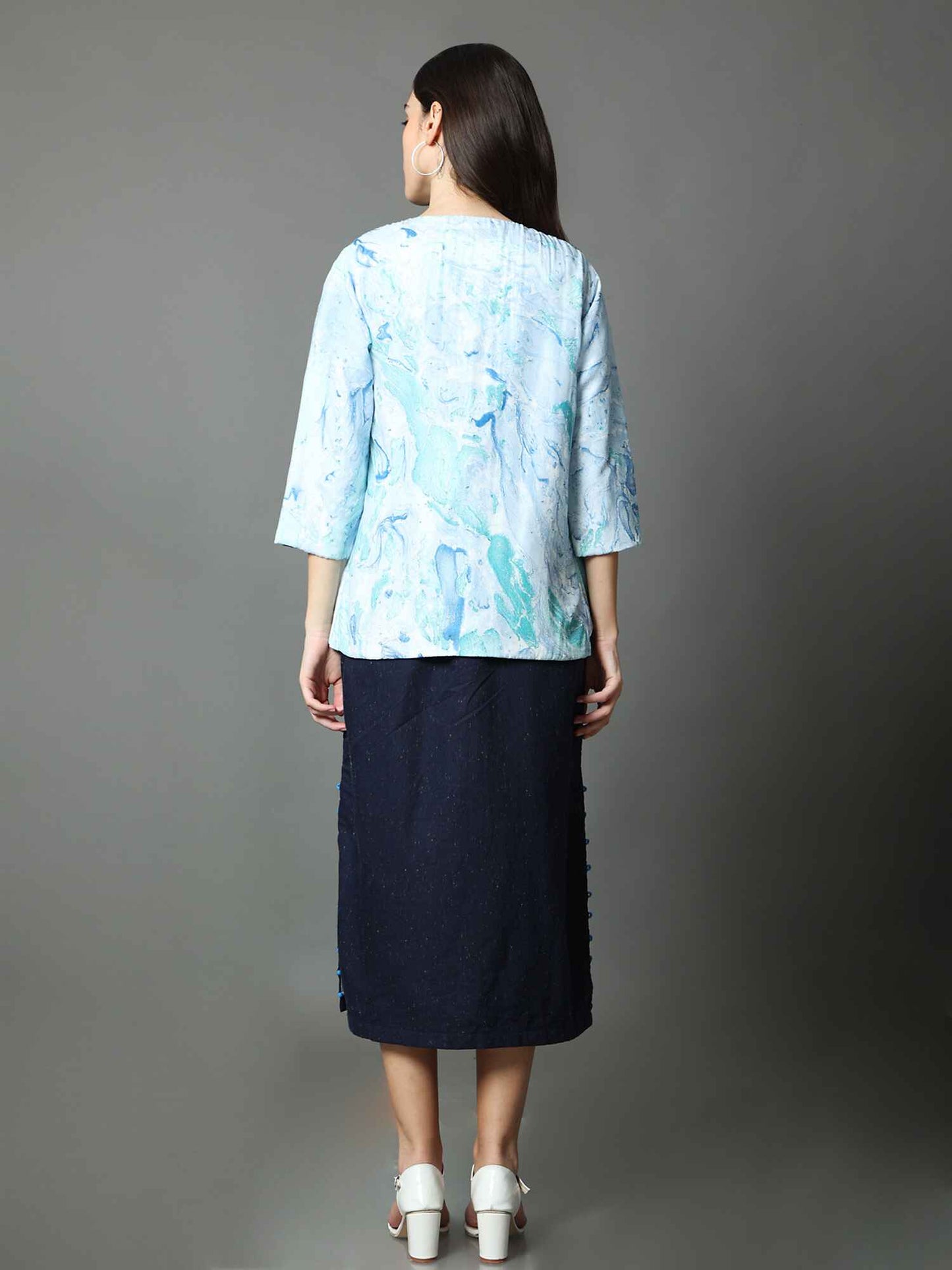 'Noor' Hand-dyed Shibori Vegan Silk Shrug