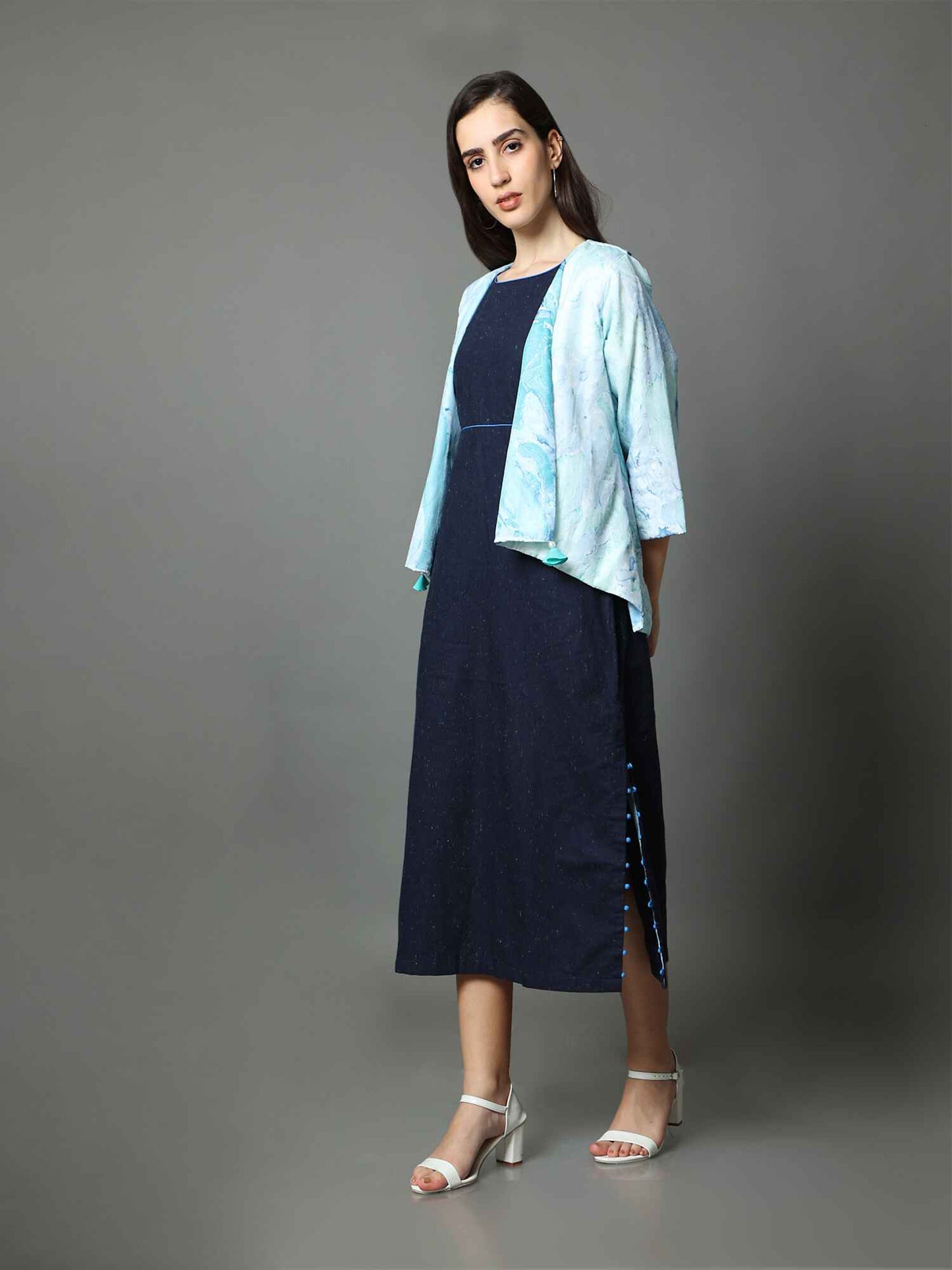 'Noor' Hand-dyed Shibori Vegan Silk Shrug